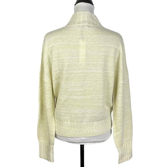 NSR | NWT Napean Sea Rd Ivory & Gold Metallic Threading Mock Neck Knit Sweater - Picture 4 of 12